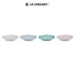 【Le Creuset】瓷器蕾絲花語系列圓盤12cm-4入(蛋白霜/銀灰藍/悠然綠/貝殼粉)