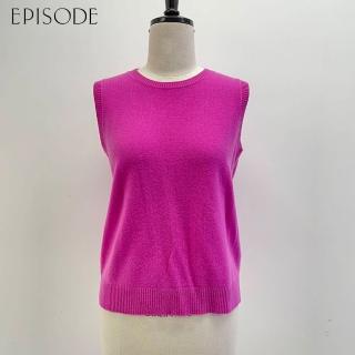 【EPISODE】簡約百搭柔軟羊絨混紡圓領背心 125X58（玫粉）