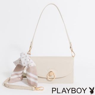 【PLAYBOY】翻蓋斜揹包 Breeze 1系列(杏色)