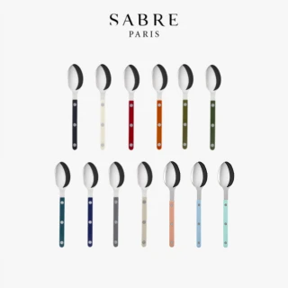 【Sabre Paris】Bistrot復古酒館純色系列-亮面不鏽鋼茶匙/點心匙(多色任選)