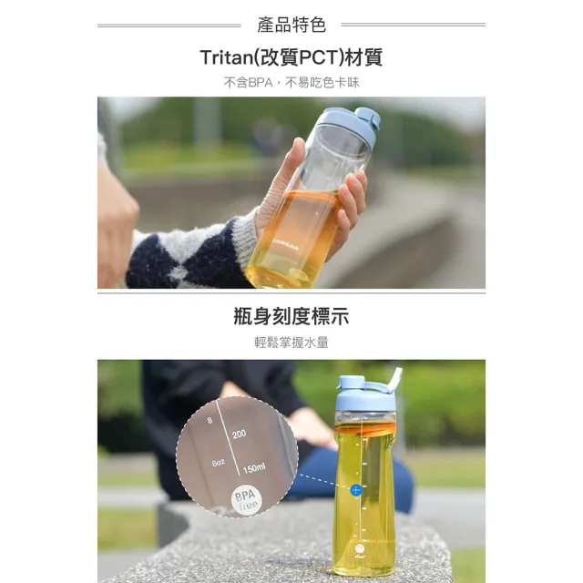 【LocknLock 樂扣樂扣】Tritan簡約好握隨身水瓶730ml(二色任選/運動水壺/組合用)