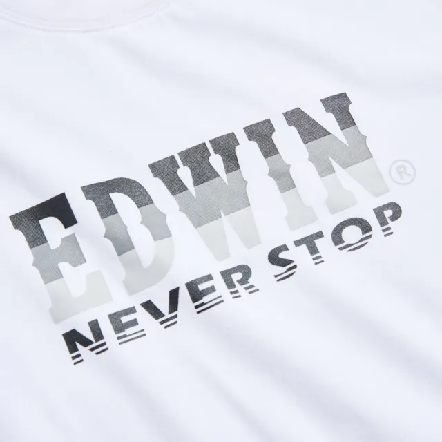 【EDWIN】男裝 人氣復刻款 漸層LOGO短袖T恤(白色)