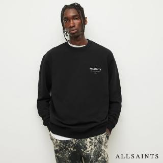 【ALLSAINTS】UNDERGROUND 純棉LOGO長袖衛衣-黑 M033NB(寬鬆版型)