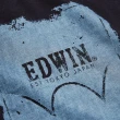 【EDWIN】女裝 人氣復刻款 牛仔印花LOGO短袖T恤(黑色)