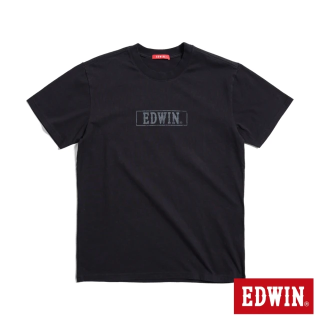 EDWIN 男裝 人氣復刻款 反面印花LOGO短袖T恤(黑色)