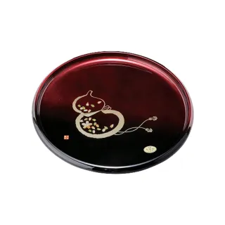 【日本紀州漆器】日本紀州漆器圓形茶盤 葫蘆 33cm(日本製 日本原裝進口)