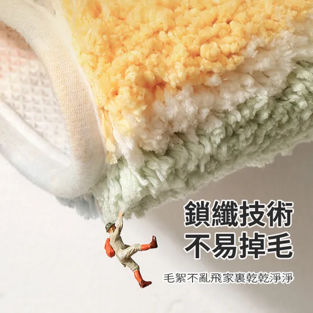 【ANTIAN】2入組 家用浴室防滑毛絨吸水地墊 衛生間彩虹腳墊 廁所門地毯 廚房防滑地墊 40*60cm