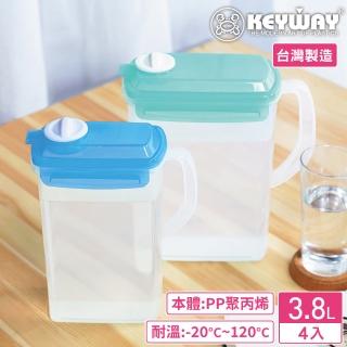 【KEYWAY 聯府】PP環扣手把冷水壺3800ml-4入 顏色隨機(MIT臺灣製造)