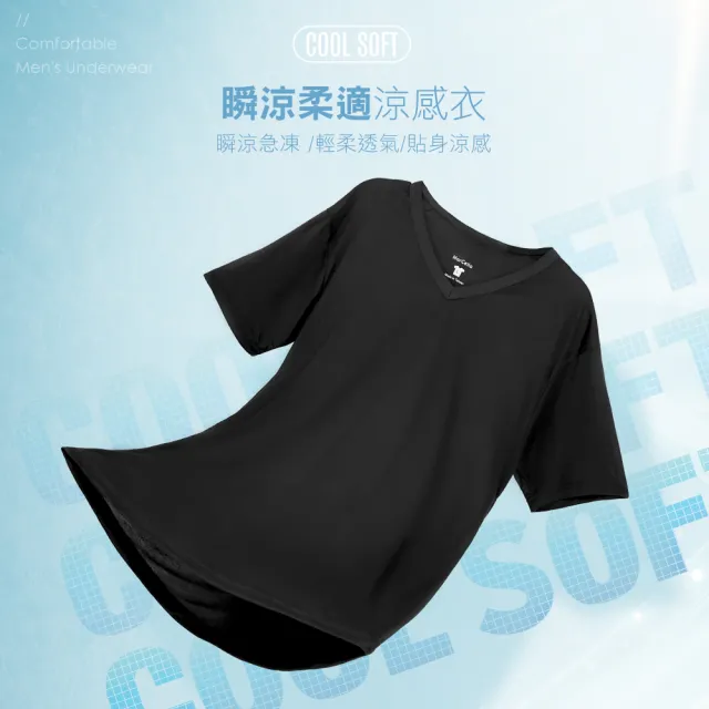 【MarCella 瑪榭】MIT-3件組-Cool-Soft瞬涼柔適涼感V領上衣(涼感衣/短袖/排汗衣)