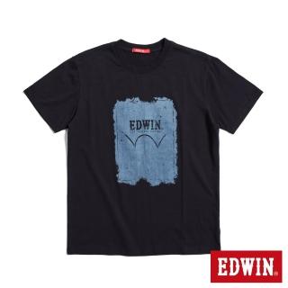 【EDWIN】男裝 人氣復刻款 牛仔印花LOGO短袖T恤(黑色)