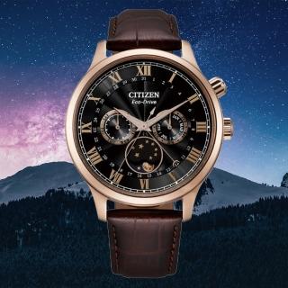 【CITIZEN 星辰】GENTS系列 光動能 月相盈虧顯示 時尚腕錶 禮物 推薦(AP1059-19E)