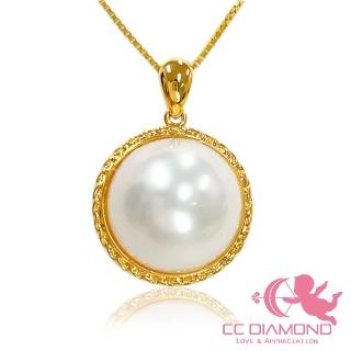 【CC Diamond】日本AKOYA馬貝 18K金麻花邊墜子(14-15mm)