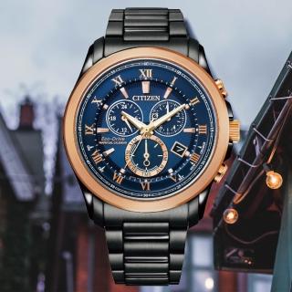 【CITIZEN 星辰】GENTS系列 萬年曆 光動能 時尚計時腕錶 618 年中慶 禮物(BL5546-81L)