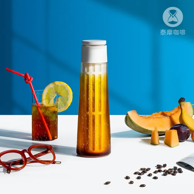【TIMEMORE 泰摩】泰摩咖啡 冰錐冷泡瓶-白色(玻璃瓶 冷泡茶)