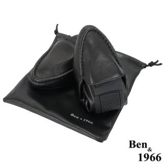 【Ben&1966】流行尖頭舒適牛皮摺疊鞋-黑2360011