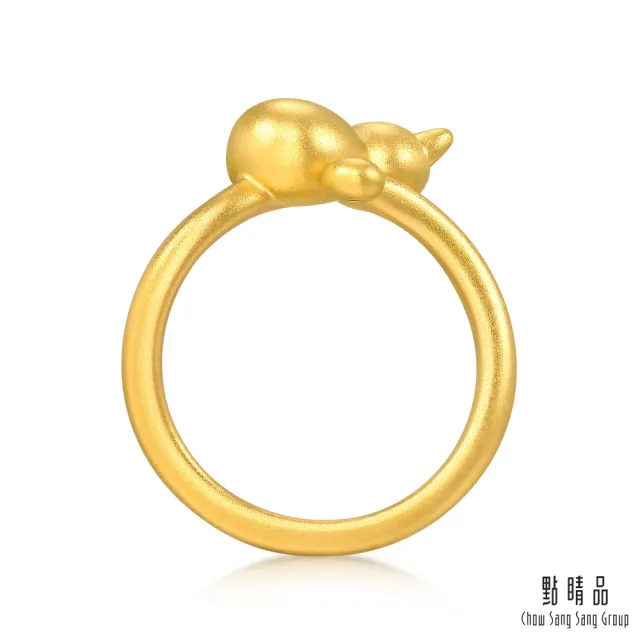 【點睛品】PetChat 立體貓咪 黃金戒指