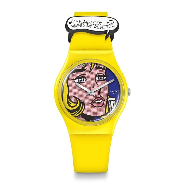 【SWATCH】藝術之旅系列 李奇登斯坦-女孩 MOMA當代藝術館畫作 原創系列 手錶 瑞士錶 錶(34mm)