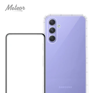 【Meteor】Samsung Galaxy A54 手機保護超值2件組-活動品(透明空壓殼+鋼化膜)