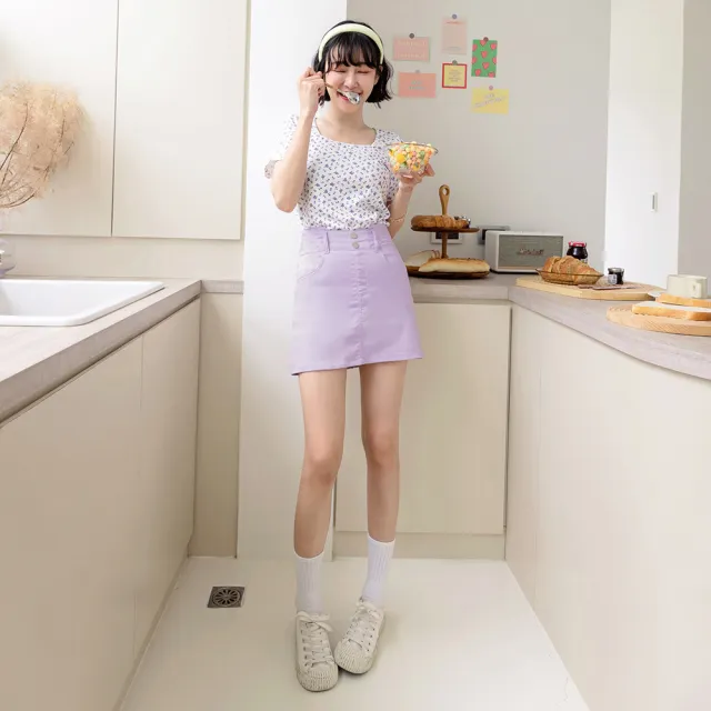 【OB 嚴選】視覺細5KG涼感高彈翹臀魔法顯瘦短裙 《CA2579》