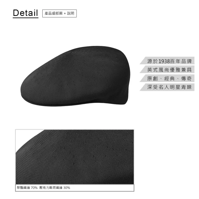 【KANGOL】504 TROPIC 鴨舌帽(黑色)