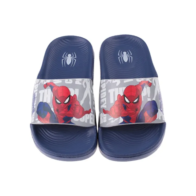 【Marvel 漫威】蜘蛛人藍灰色輕量兒童拖鞋(B3F026B)