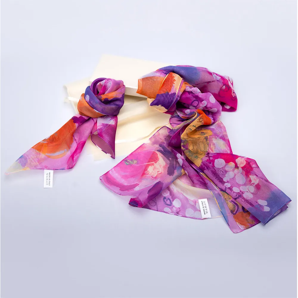 【iTa.a】100%義大利制造二合一絲巾禮盒組(40×160cm長方巾＋53×53cm小方巾－Aa9)