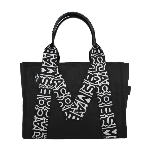 【MARC JACOBS 馬克賈伯】THE M LARGE TOTE 帆布托特包(大/黑)