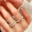 【JC Collection】韓國精緻鑲鑽愛心滴釉輕奢華可調節戒指(雙環、單顆)