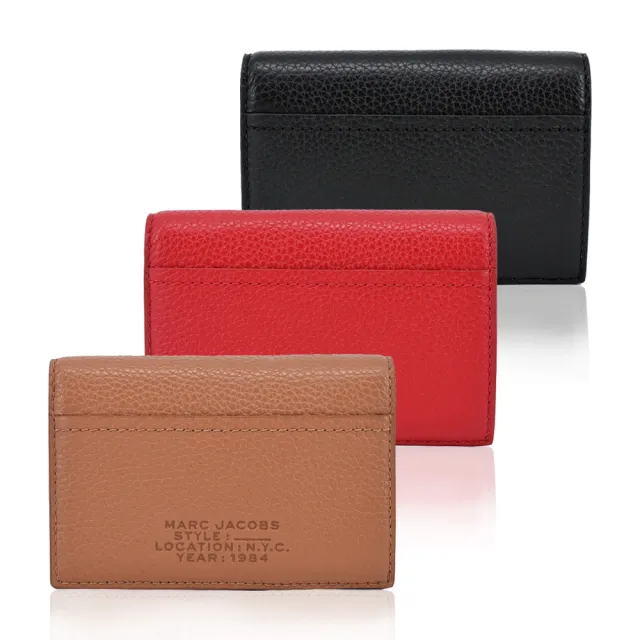 【MARC JACOBS 馬克賈伯】THE LEATHER 荔枝紋對開零錢短夾(多色選)