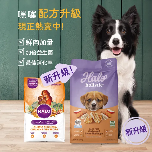【HALO 嘿囉】幼犬/成犬/老犬新包裝升級配方 10磅(狗糧、狗飼料、狗乾糧)