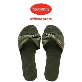 【havaianas 哈瓦仕】平底涼鞋 女鞋 拖鞋 緞面織帶 You St Tropez Classic 綠色 4147973-0869W(哈瓦士)