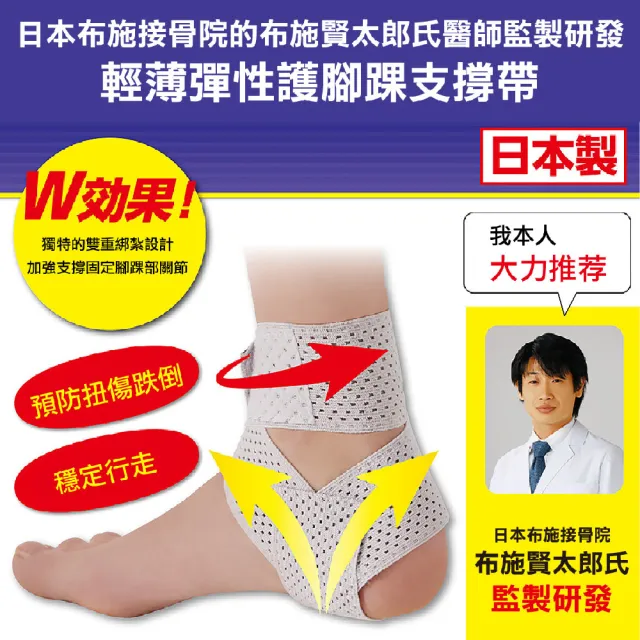 【日本CERVIN】輕薄彈性護腳踝支撐帶-布施接骨院醫師研發監製(日本製)