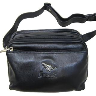 【SNOW.bagshop】腰包專櫃霹靂真皮腰包二層拉鍊主袋隨身重要物品(防竊盜功能包 100%進口牛皮)