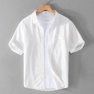【巴黎精品】現貨+預購 襯衫短袖上衣(休閒簡約純棉日系男裝5色a1bu13)