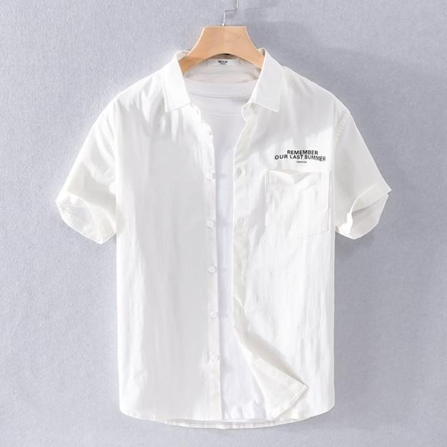 【巴黎精品】現貨+預購 襯衫短袖上衣(休閒簡約翻領棉質男裝3色a1bu29)