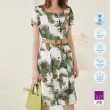 【ILEY 伊蕾】方領綠植排釦造型縲縈洋裝(綠色；M-XL；1232087438)