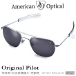 【American Optical】初版飛官款太陽眼鏡_灰色玻璃鏡片/亮銀色鏡框57mm(#OP-257BTCLGYG)