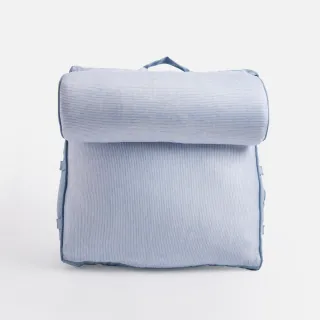 【HOLA】SNOW TOUCH 涼感頭枕型三角大靠墊-條紋藍