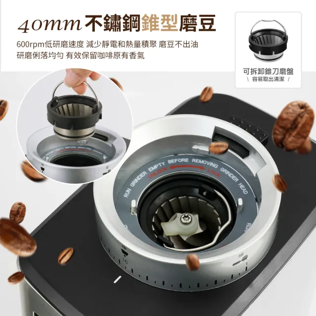【DANBY 丹比】低速專業定量咖啡磨豆機DB-82EGD(美式咖啡、義式咖啡、手沖咖啡都適用)