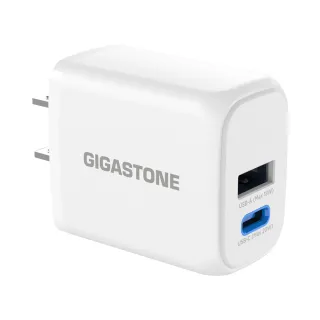 【GIGASTONE 立達】PD/QC3.0 20W雙孔急速快充充電器PD-6202W(iPhone 16/15/14/13快充豆腐頭/充電頭)