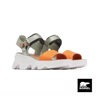 【SOREL】女款KINETIC厚底涼鞋(灰綠色)