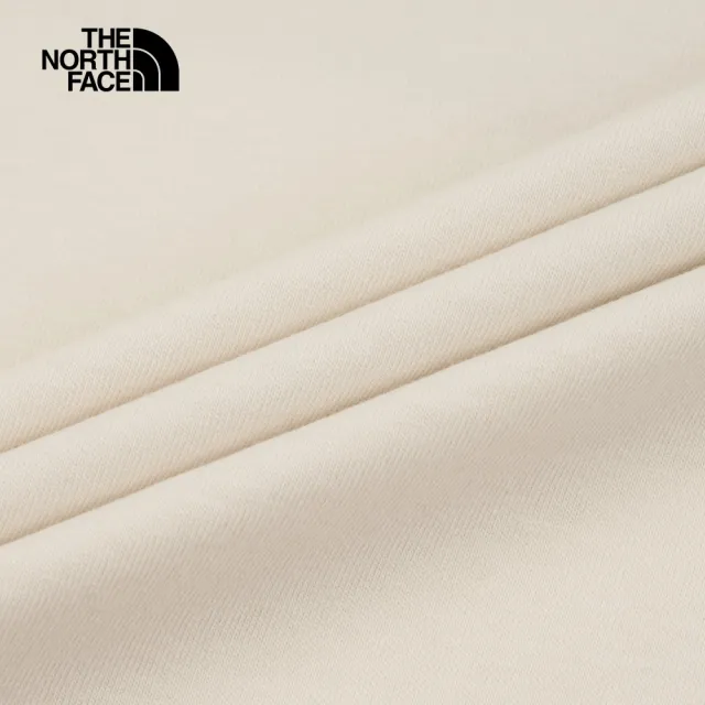 【The North Face 官方旗艦】北面男款米白色胸前印花設計短袖T恤｜5K1C11P