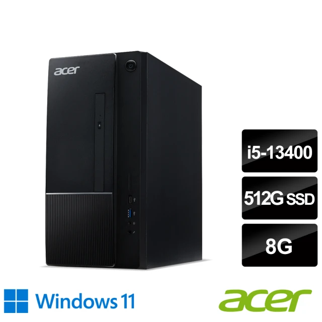 【Acer 宏碁】i5十核電腦(Aspire TC-1770/i5-13400/8G/512G SSD/W11)