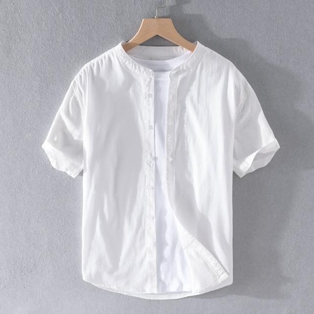 【巴黎精品】現貨+預購 襯衫短袖上衣(純色薄款涼爽休閒男裝6色a1bu5)