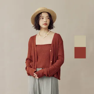 【plain-me】SAAKO 短版兩件式針織外套 SAA0306-231(女款 共2色 兩件式外套+背心)