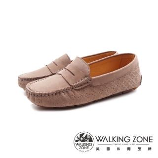 【WALKING ZONE】女 簡約可愛心機增高樂福鞋 女鞋(茶灰色)