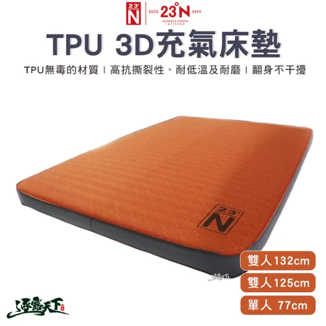 【23N 北緯23度】北緯TPU 125cm雙人床墊(北緯23度 TPU 3D 床墊 100%台灣製 露營 逐露天下)