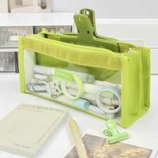 【文具用品】大容量透明筆袋(ins 學生 辦公 文具盒 化妝袋 文具收納 刷具收納 收納袋)