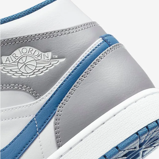 NIKE 耐吉 Air Jordan 1 Mid True Blue 灰白藍 男款 運動鞋 喬丹(DQ8426-014)