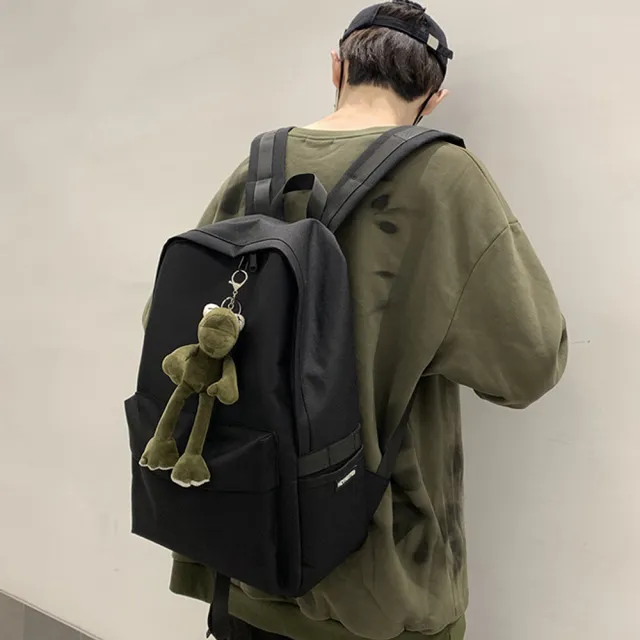 【E.City】雙11 街頭風黑色背包雙肩包(男女皆可用)